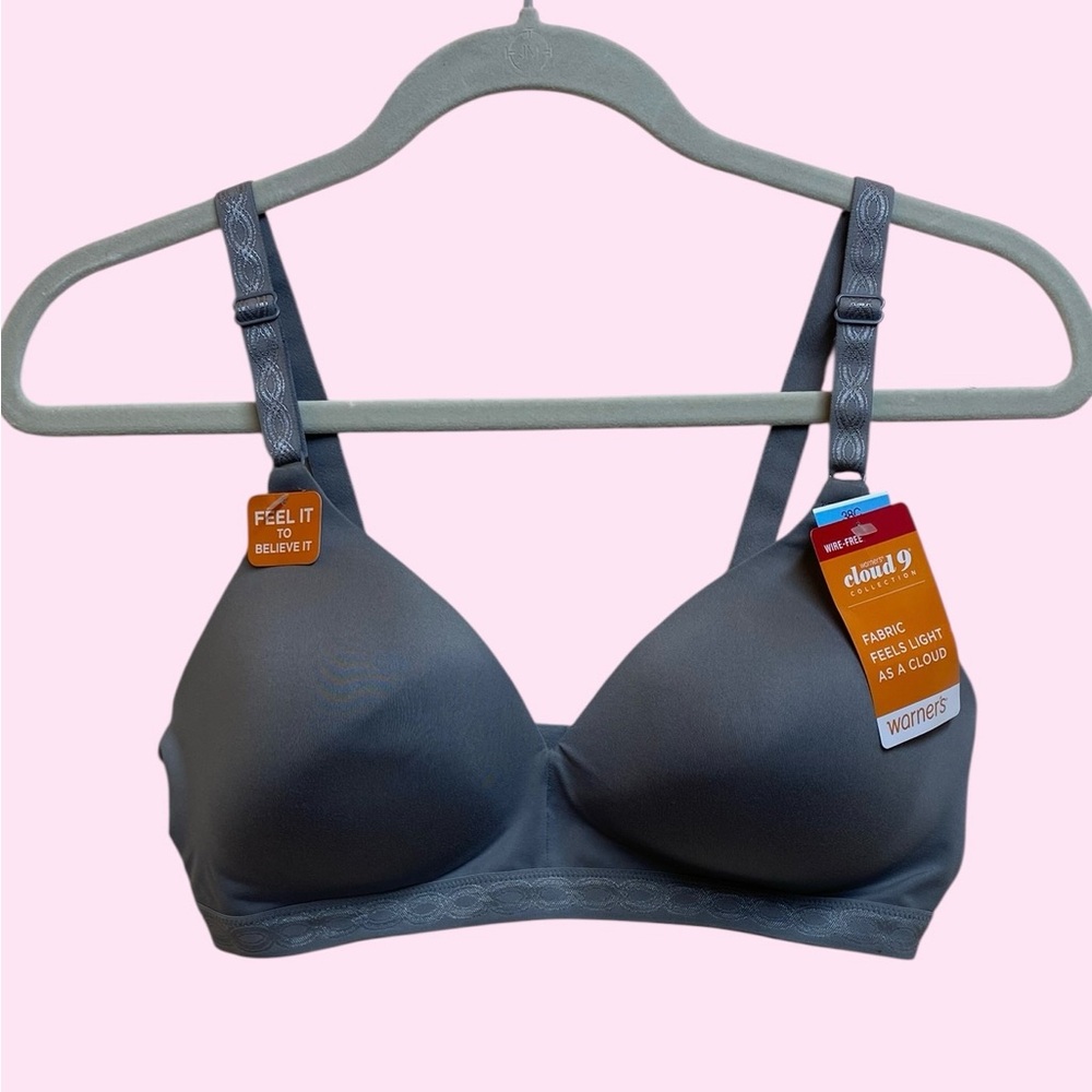 Warner's Cloud 9 Gray Seamless Bra Intimates Size 38C